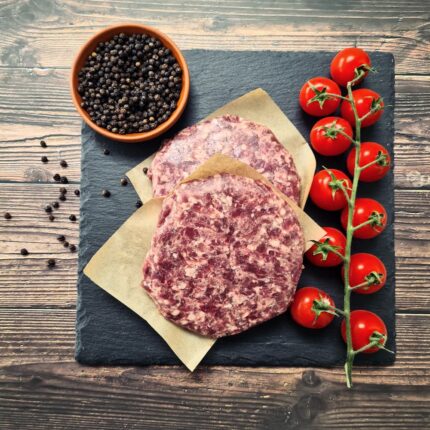 Beef fillet and bone marrow burger