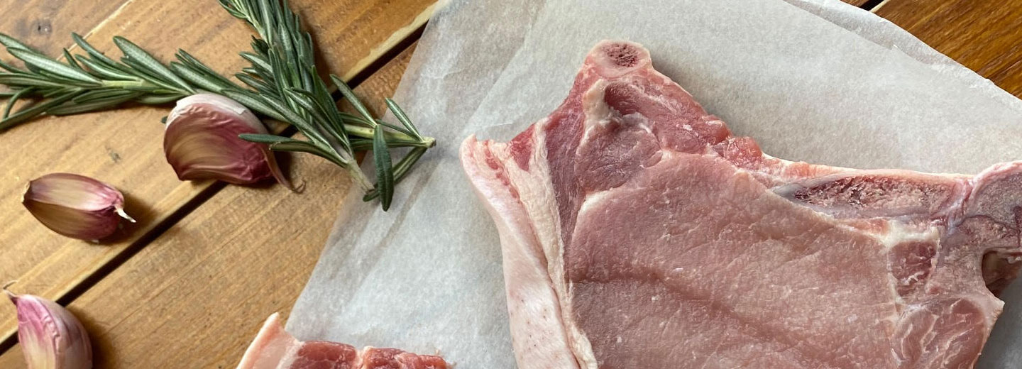 Peach and bourbon chops